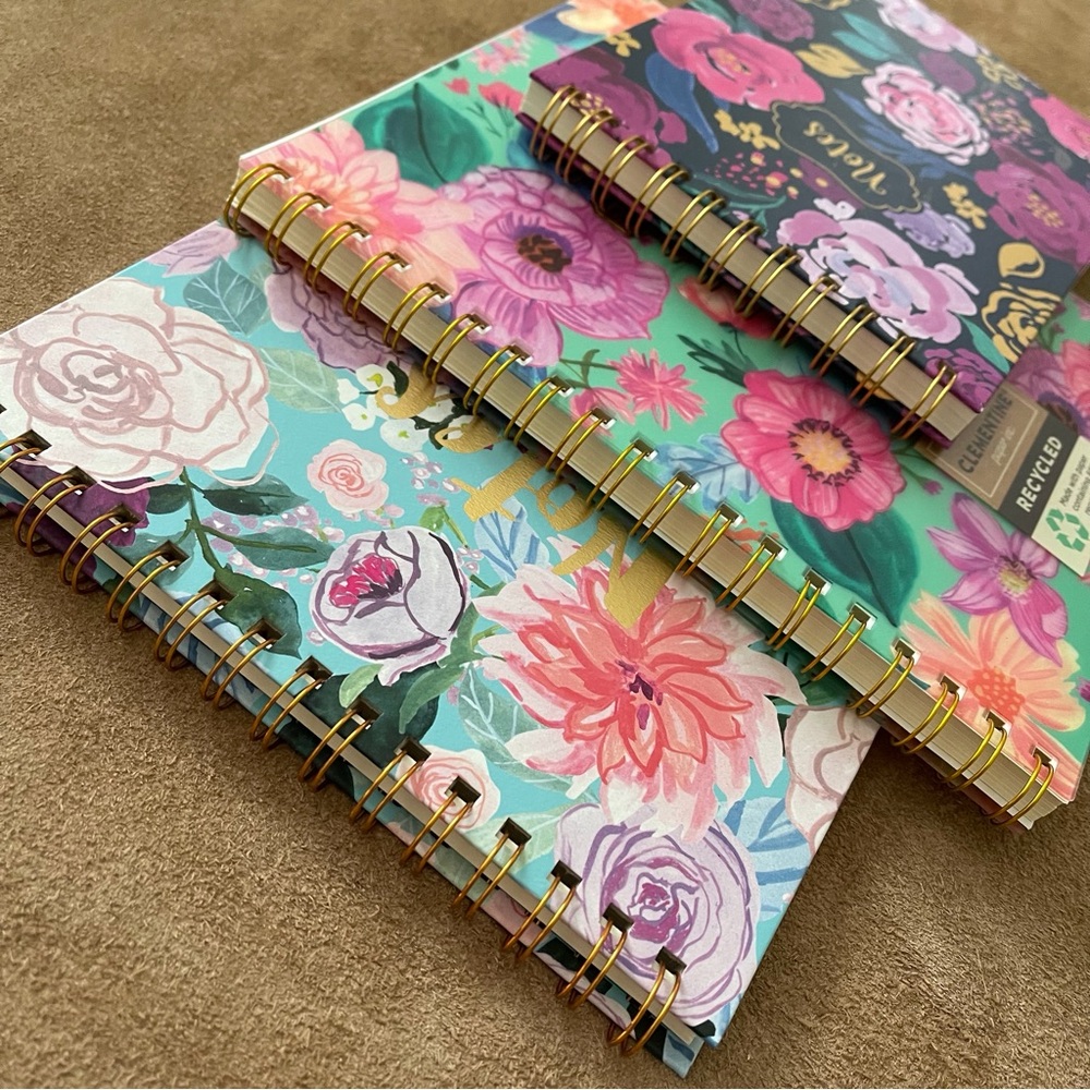 Clementine Paper Inc Floral Spiral Notebook Journal Recycled Lined Bundle of 3 - Picture 3 of 16